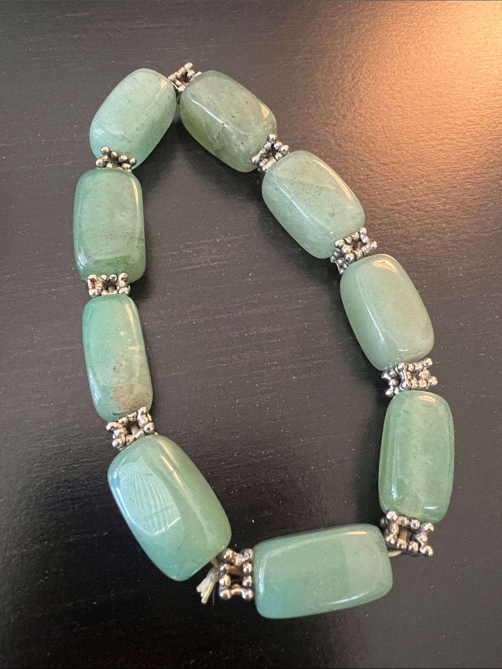 Jade Green Beaded Stone Bracelet - Elegant Women’s Jewelry